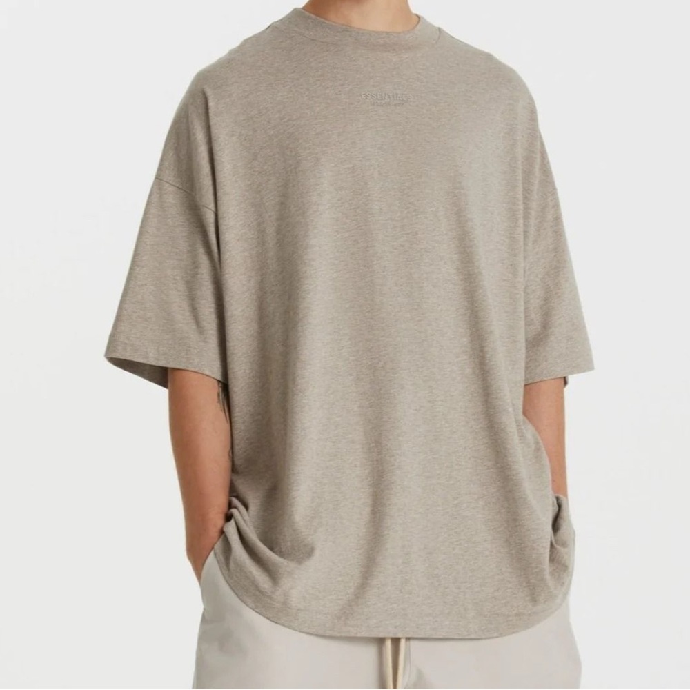 #483 NWT Essentials Fear of God Oversized T-Shirt Beige Heather Men's XL